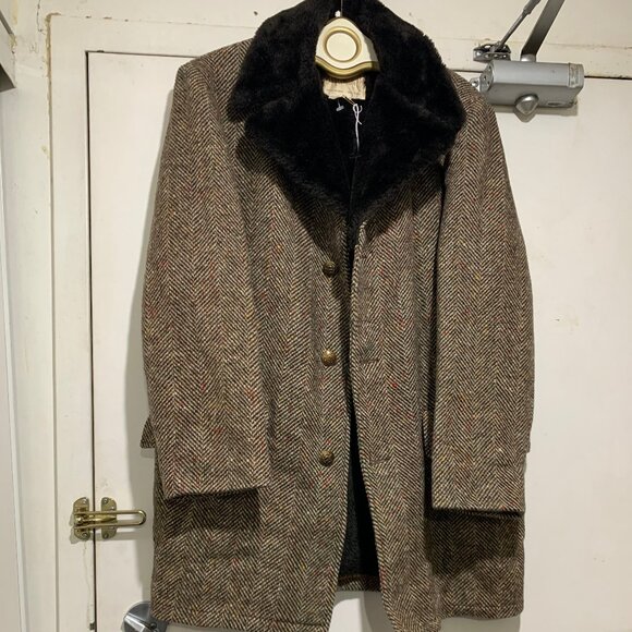 VINTAGE B ALTMAN & CO SHERPA LINED TWEED TRENCH COATS SIZE 38/S - Picture 12 of 15